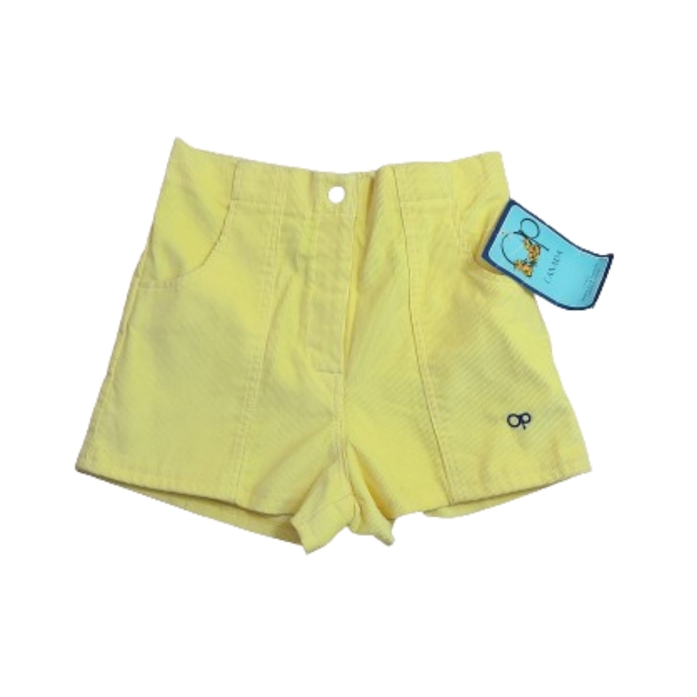 Vintage OP Ocean Pacific Yellow Corduroy High Waisted Shorts Women's Size M